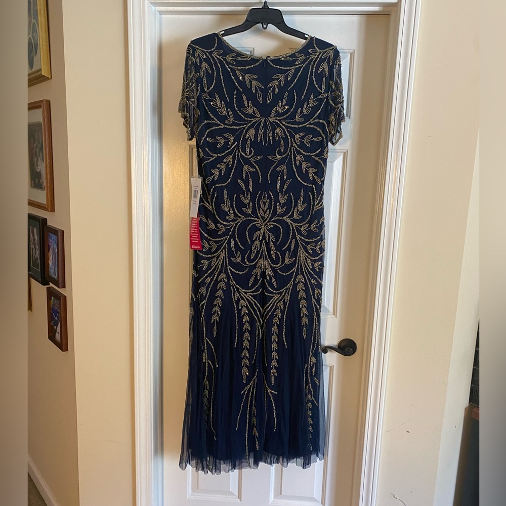 NWT Pisarro Nights Navy and Gold dress size 16
